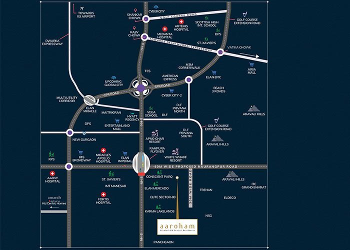 Ashiana Aaroham location map